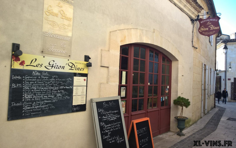 Lire la suite à propos de l’article Restaurant Les Giron’Dines, Saint-Emilion, Bordeaux