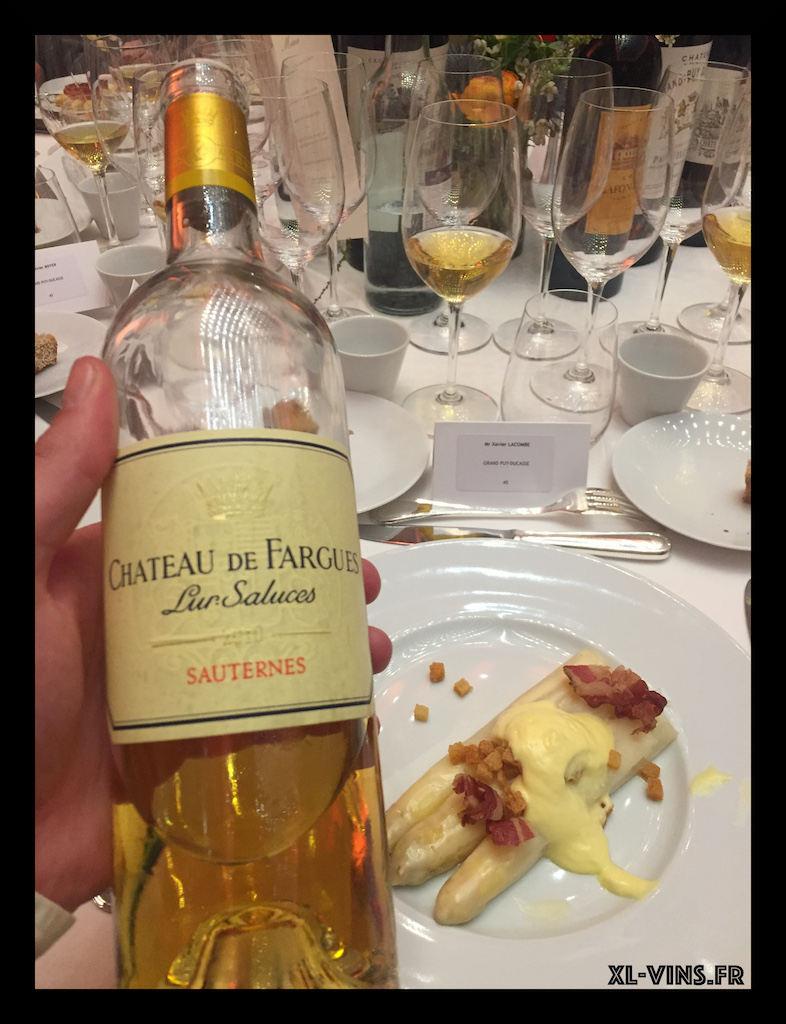 Asperges et Château de Fargues 2010 pour le Ban 2019 de la Commanderie du Bontemps