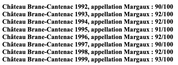 Château Brane-Cantenac notes xlvins 90